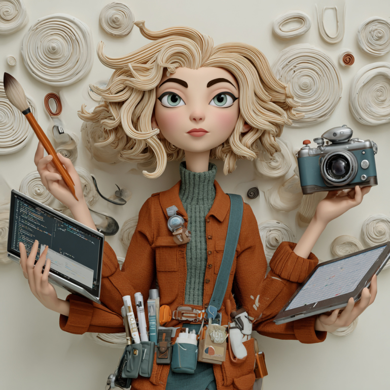 Entrepreneurial creative engineer with briefcase